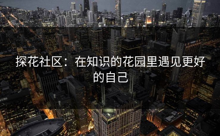 探花社区:在知识的花园里遇见更好的自己